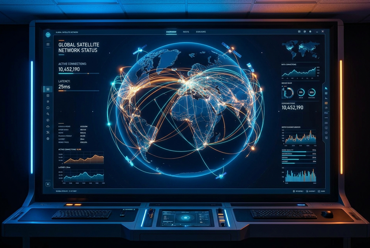 Carte de couverture satellite mondiale Galaxy Tech